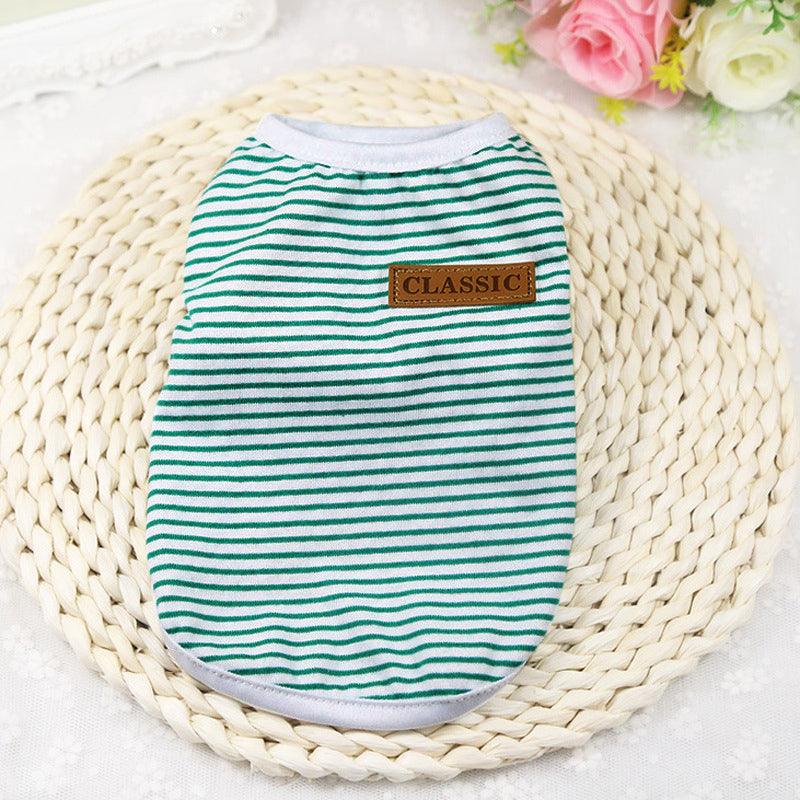 Cat's Summer Striped Cotton T-Shirts - Trendha