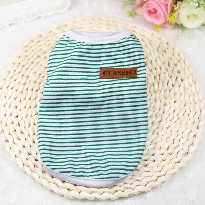 Cat's Summer Striped Cotton T-Shirts - Trendha