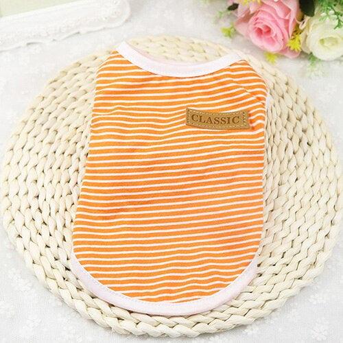 Cat's Summer Striped Cotton T-Shirts - Trendha