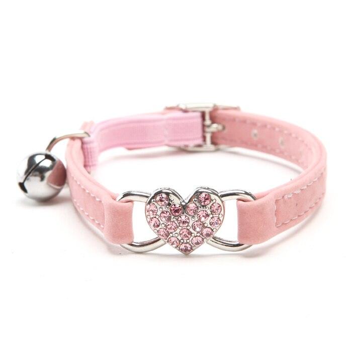 Cats Collar with Bell and Heart-Shaped Decoration - Trendha