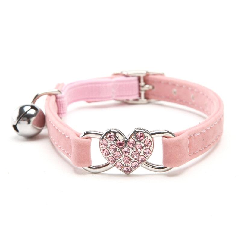Cats Collar with Bell and Heart-Shaped Decoration - Trendha