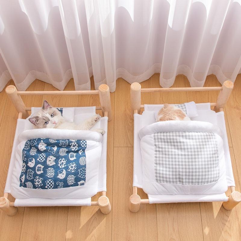 Cats Removable Wooden Sleeping Hammock Bed - Trendha