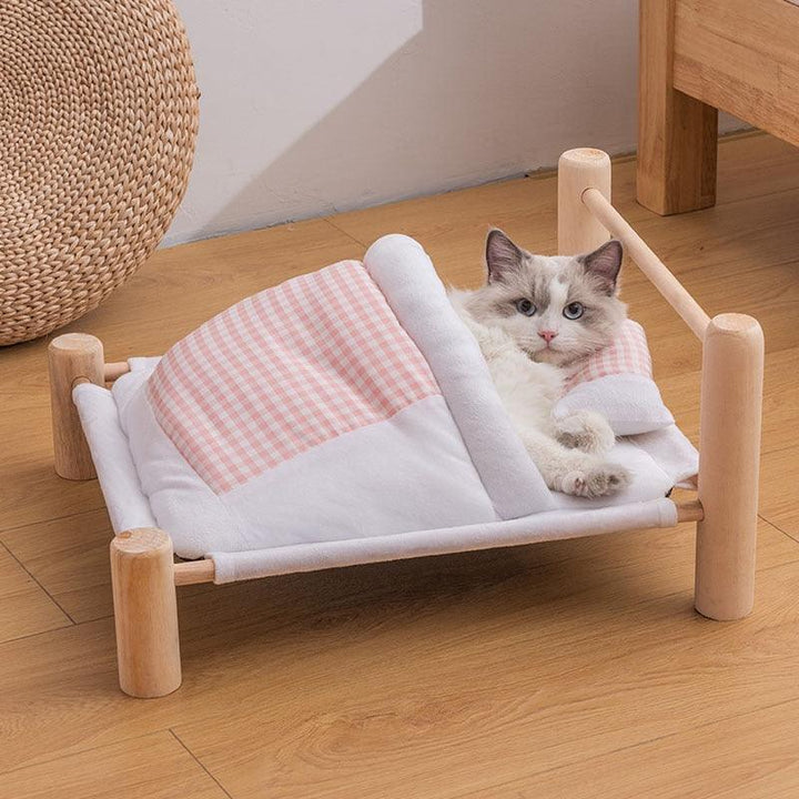Cats Removable Wooden Sleeping Hammock Bed - Trendha