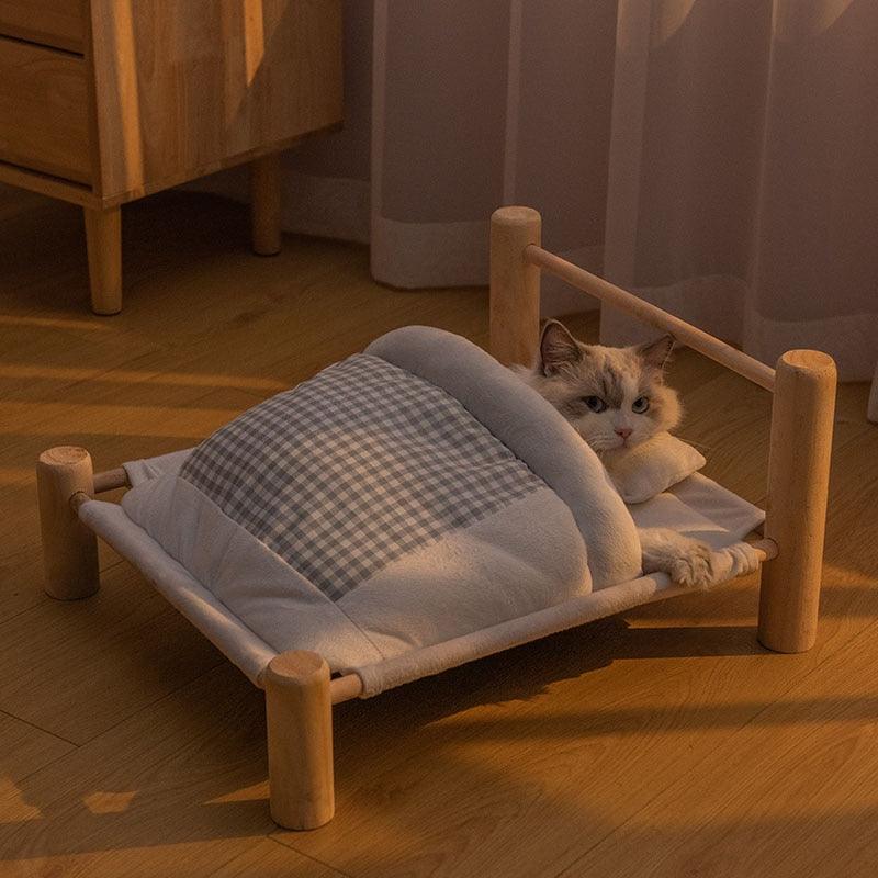 Cats Removable Wooden Sleeping Hammock Bed - Trendha
