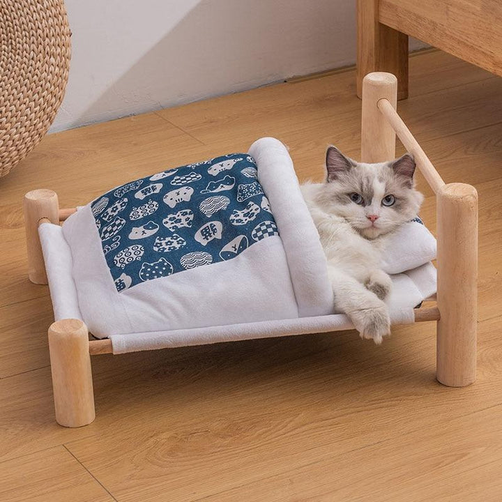 Cats Removable Wooden Sleeping Hammock Bed - Trendha