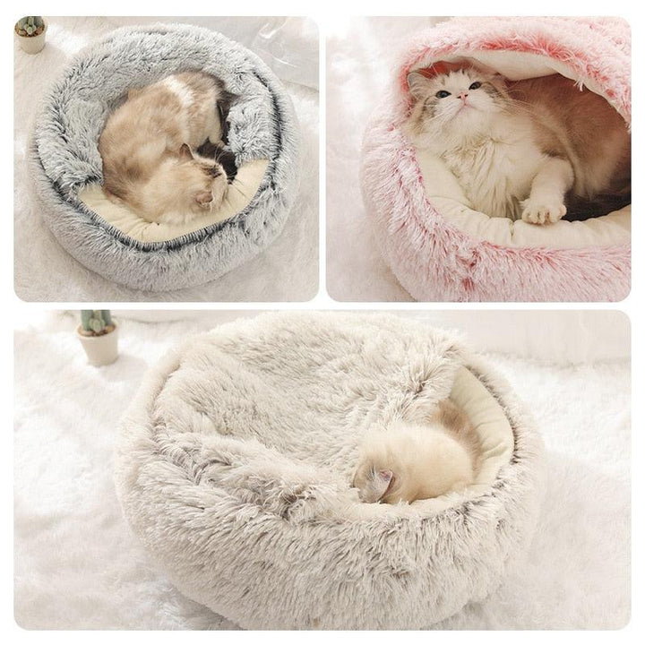 Cats Round Plush Bed - Trendha