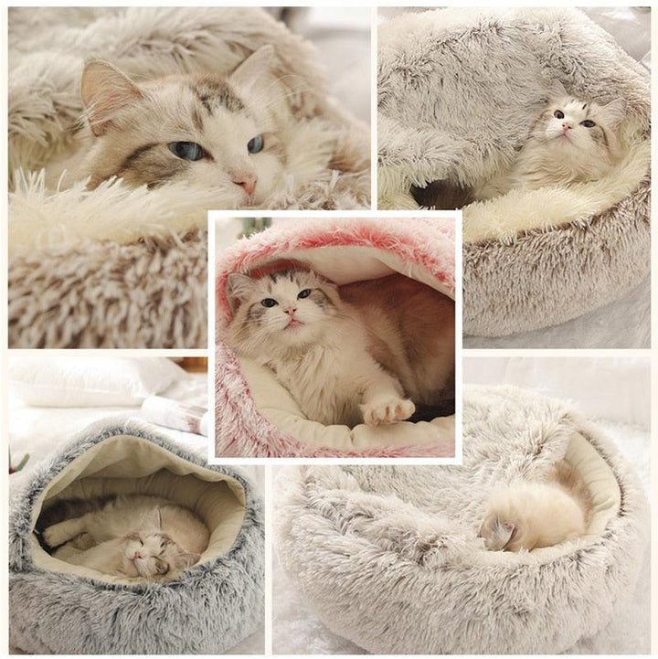 Cats Round Plush Bed - Trendha