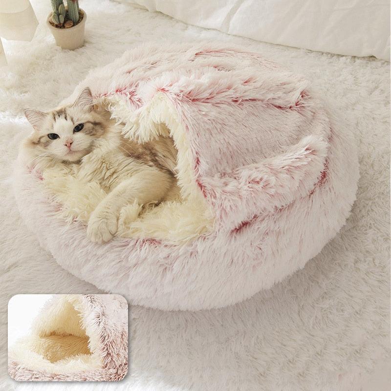 Cats Round Plush Bed - Trendha
