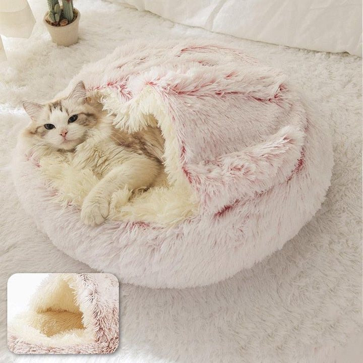 Cats Round Plush Bed - Trendha
