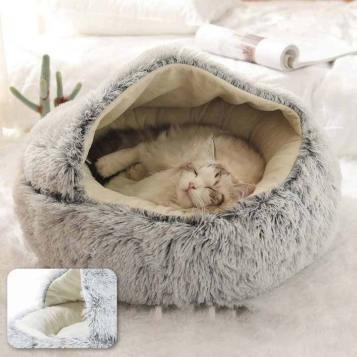 Cats Round Plush Bed - Trendha