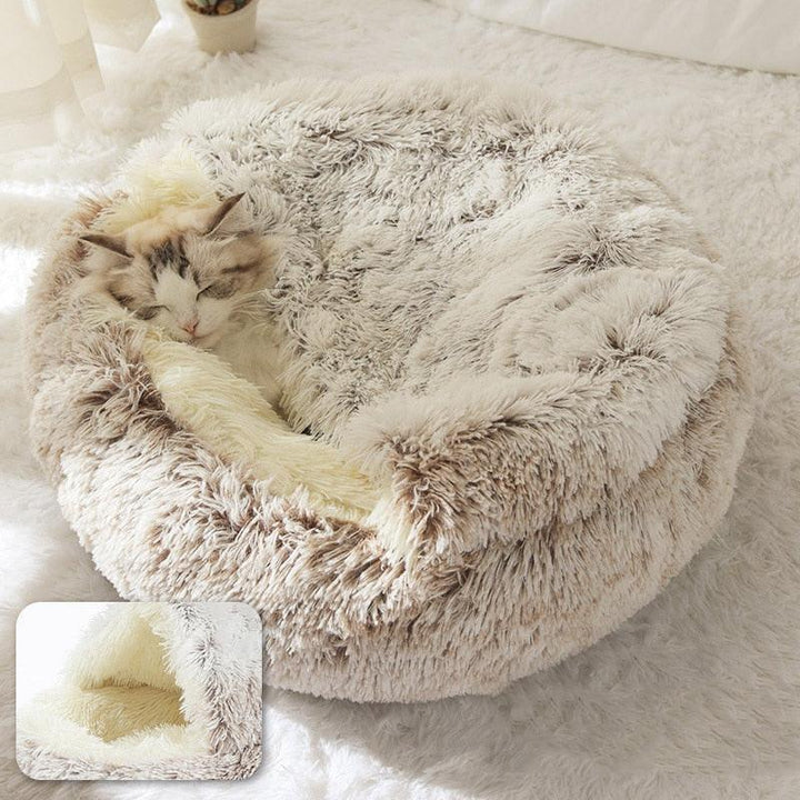 Cats Round Plush Bed - Trendha