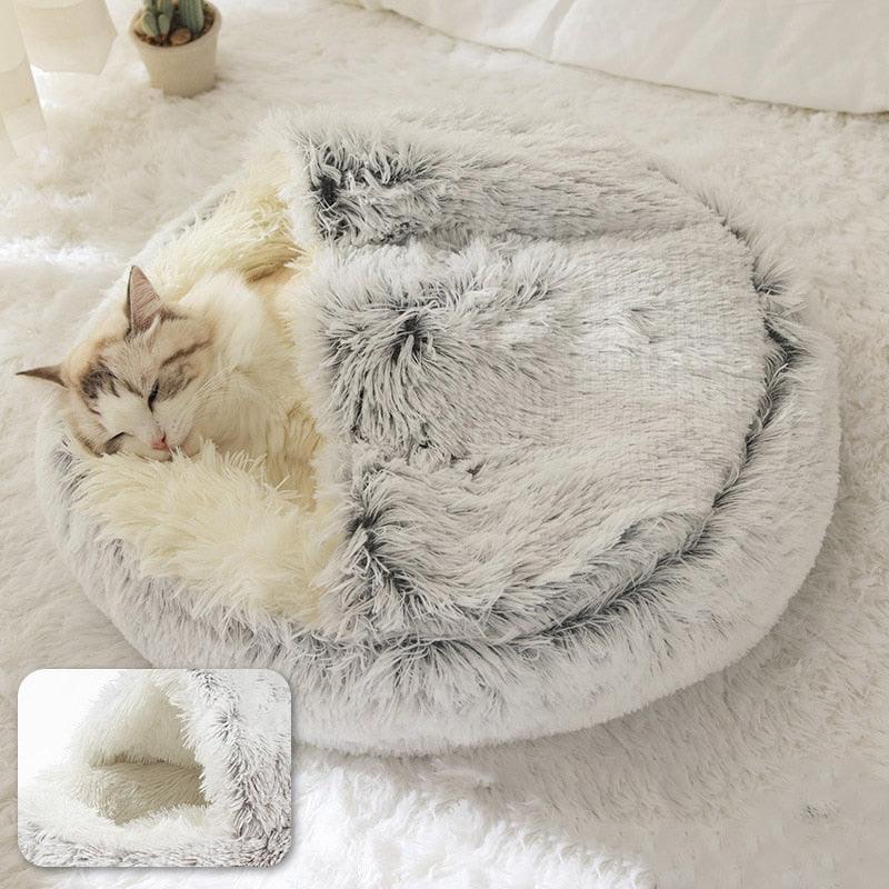 Cats Round Plush Bed - Trendha
