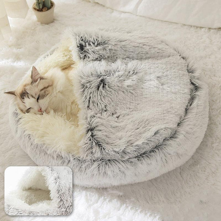 Cats Round Plush Bed - Trendha