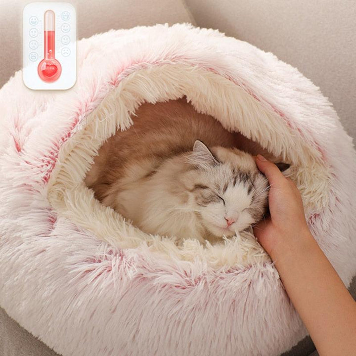 Cats Round Plush Bed - Trendha