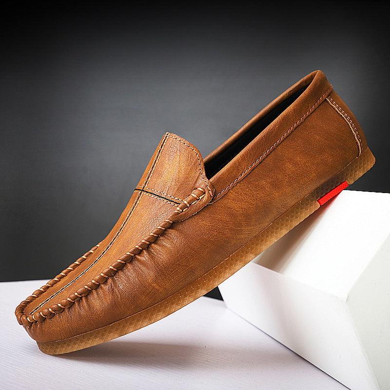 Doudou Men's Casual Lazy Small Leather Lightweight Driving Men's Soft-soled Men's Shoes - Trendha