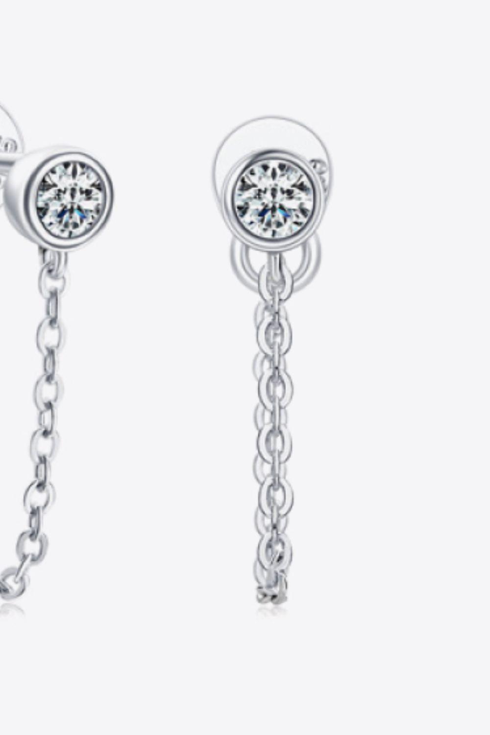 Inlaid Moissanite Chain Earrings - Trendha