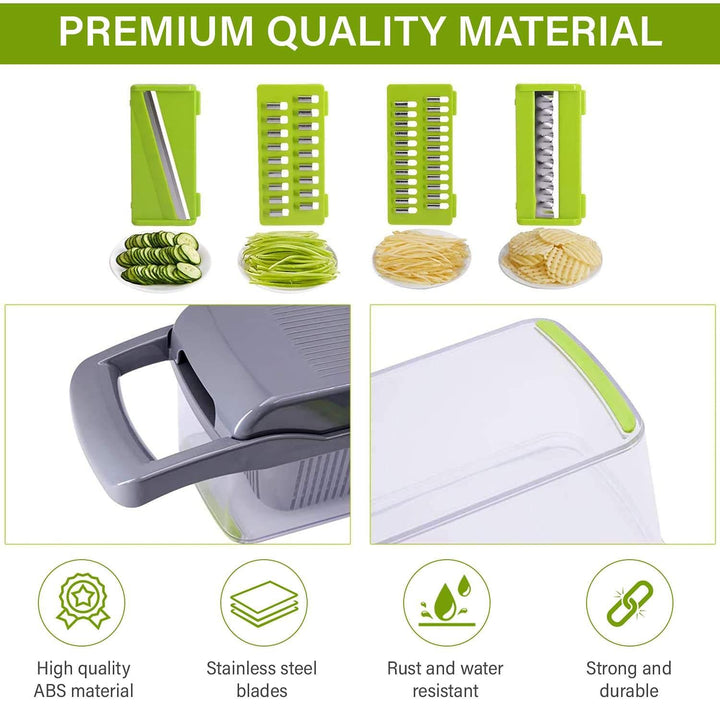 12 In 1 Manual Vegetable Chopper Kitchen Gadgets Food Chopper Onion Cutter Vegetable Slicer - Trendha