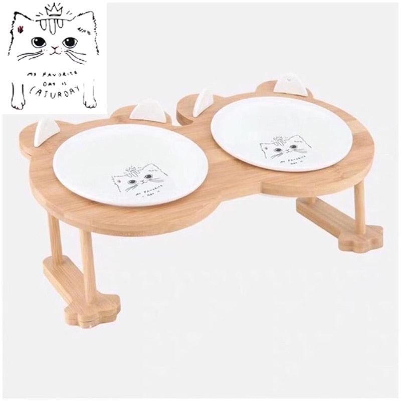 Ceramic Pet Bowl with Tilted Base - Trendha