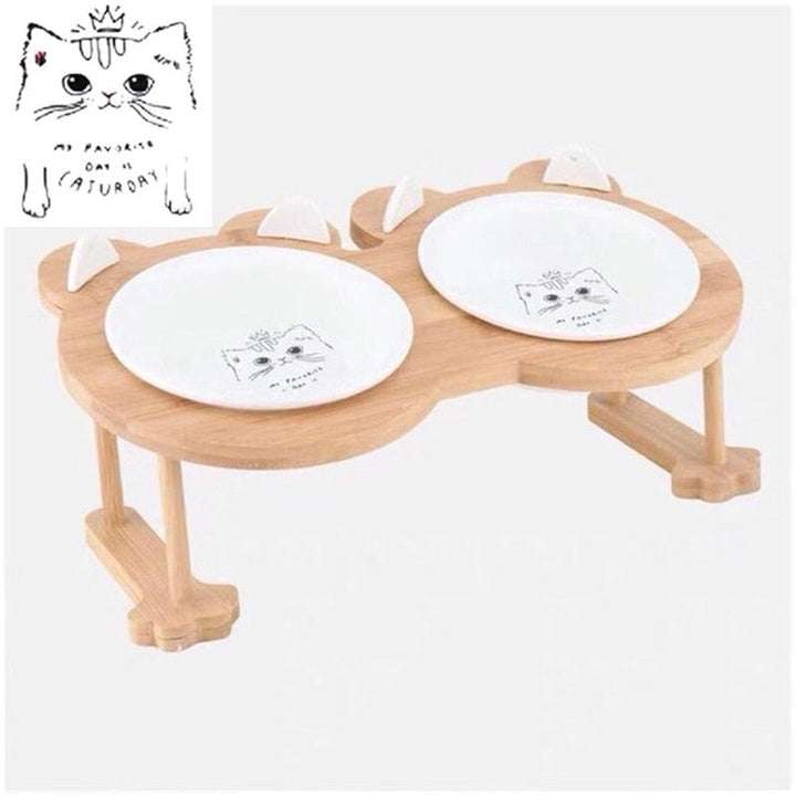 Ceramic Pet Bowl with Tilted Base - Trendha