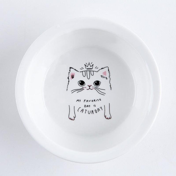 Ceramic Pet Bowl with Tilted Base - Trendha