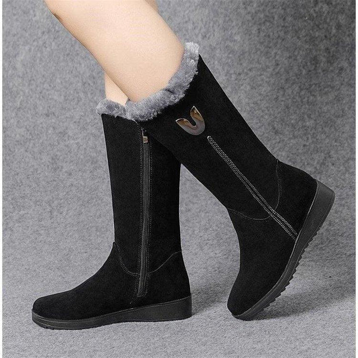 New Velvet Thickened Mid-tube Non-slip And Warm Martin Boots - Trendha