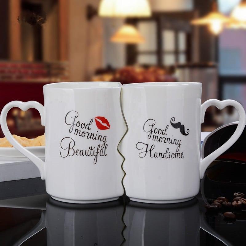 Creative Double Coffee Bowls for Couple