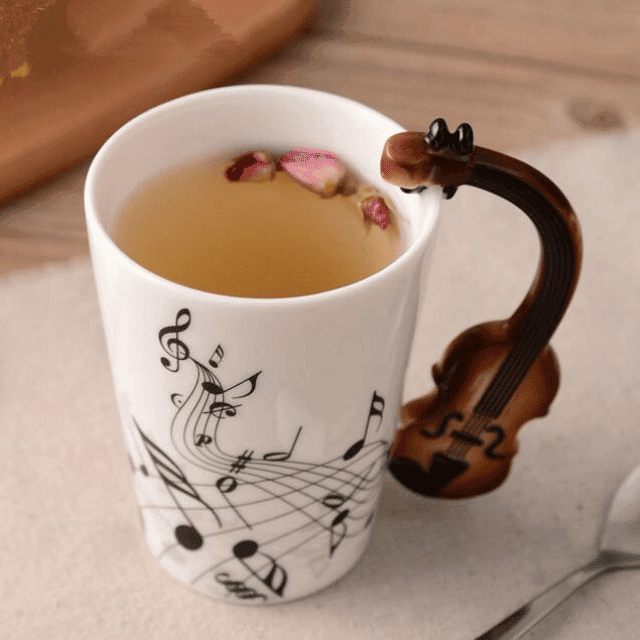 Musical Instrument Themed Ceramic Mug