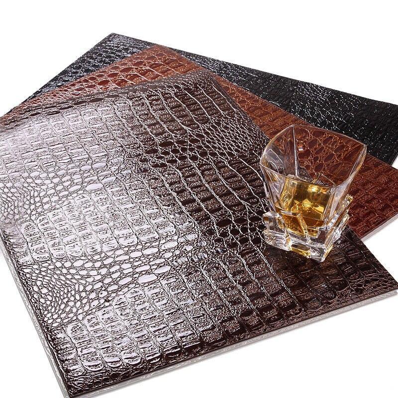 Crocodile Skin Texture Eco-Leather Coaster