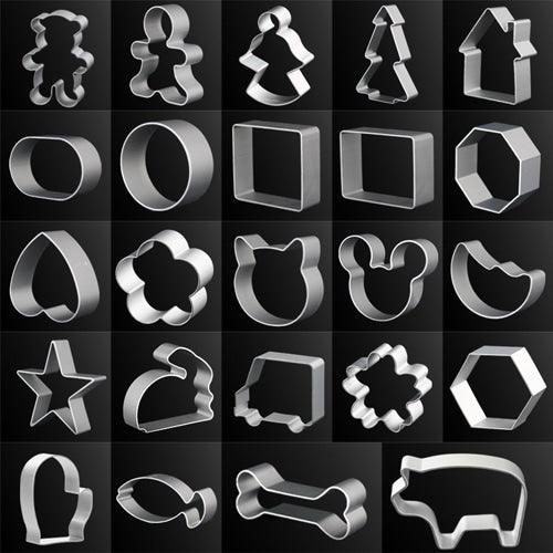 Cute Geometric Eco-Friendly Metal Cookie Cutters Set