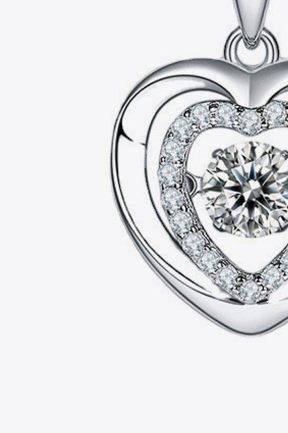 Moissanite Heart Pendant Necklace - Trendha
