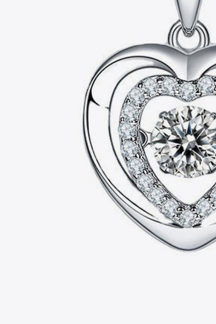Moissanite Heart Pendant Necklace - Trendha