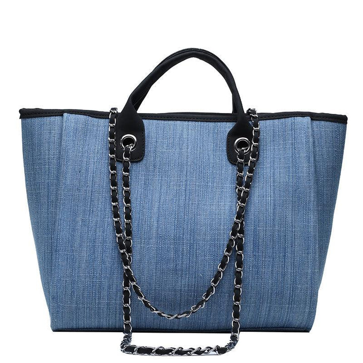 Simple Chain One-shoulder Diagonal Tote Bag - Trendha