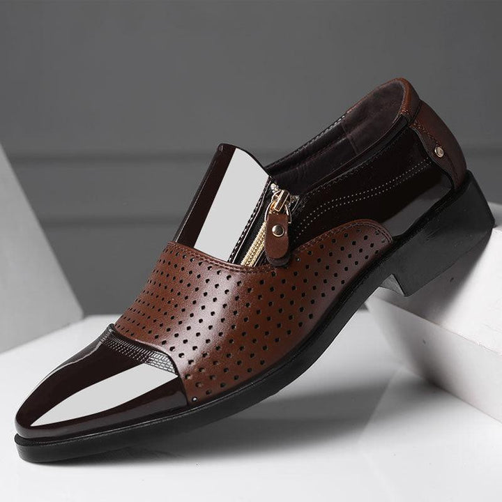 Men's New Business Leather Shoes Hollowed Out Breathable - Trendha
