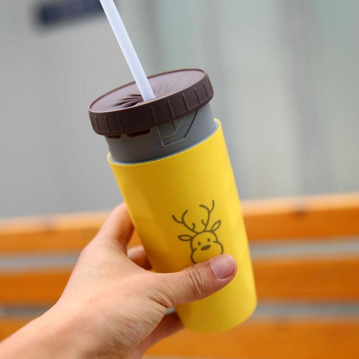 No Cover Twist Cup Travel Portable Cup Double Insulation Tumbler Straw Sippy Water Bottles Portable For Children Adults - Trendha