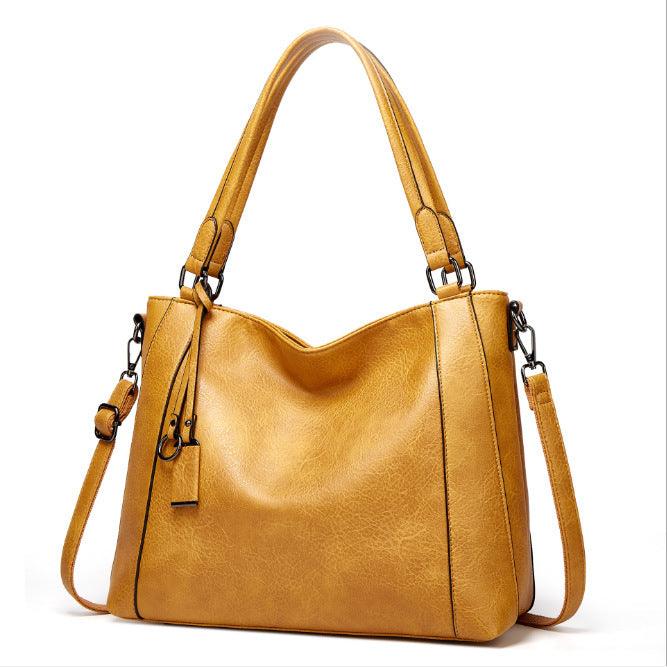 Ladies Soft Leather Portable Fashion Trend Casual Bag Shoulder Messenger Bag - Trendha