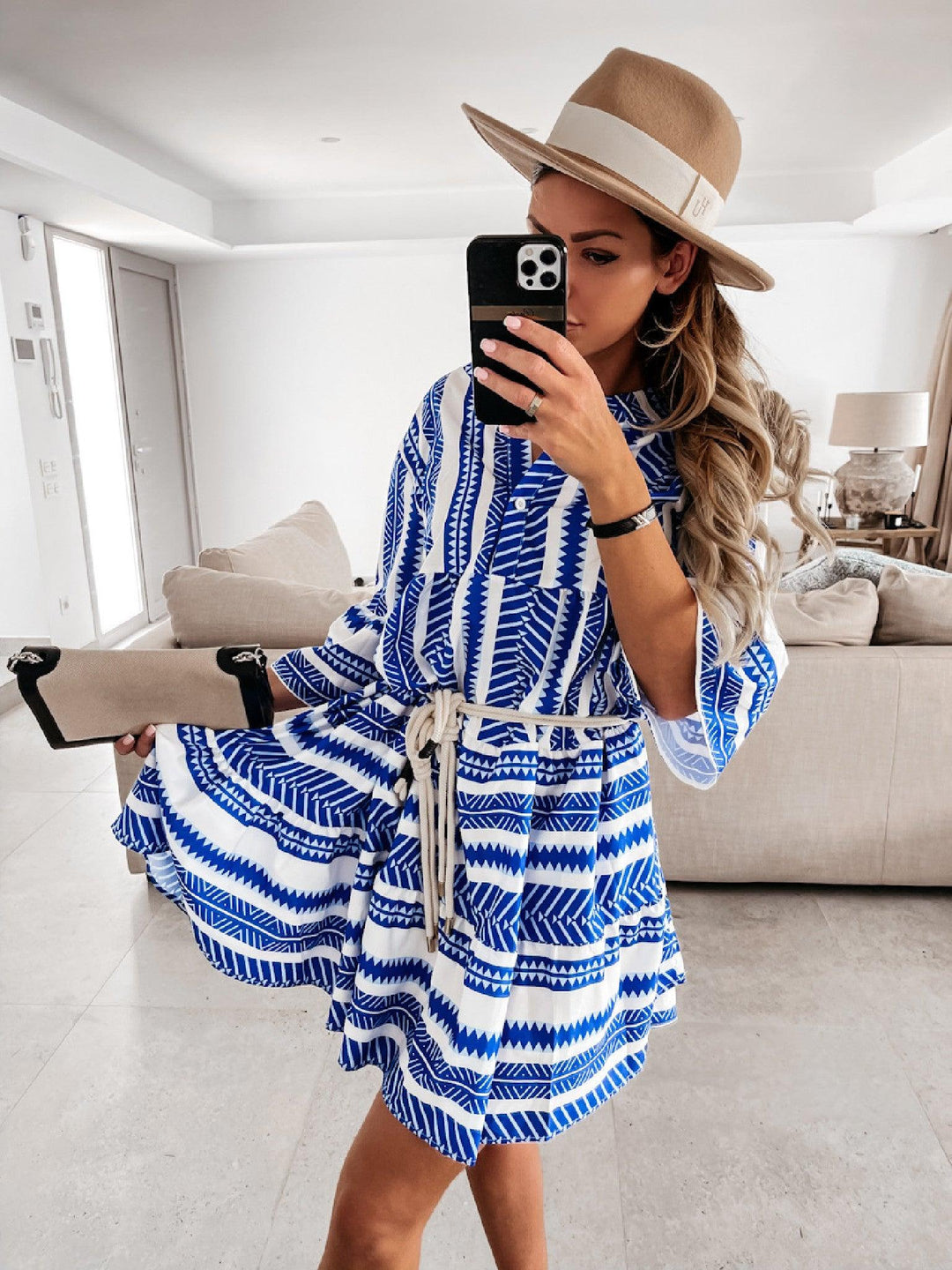Amazon New Sexy Loose Print Dress - Trendha