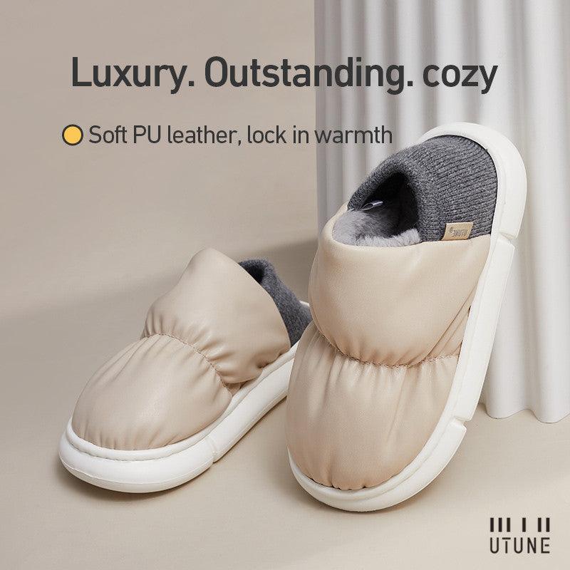 One Shoe Two Wear Cotton Slippers With Thick Plush Bag - Trendha