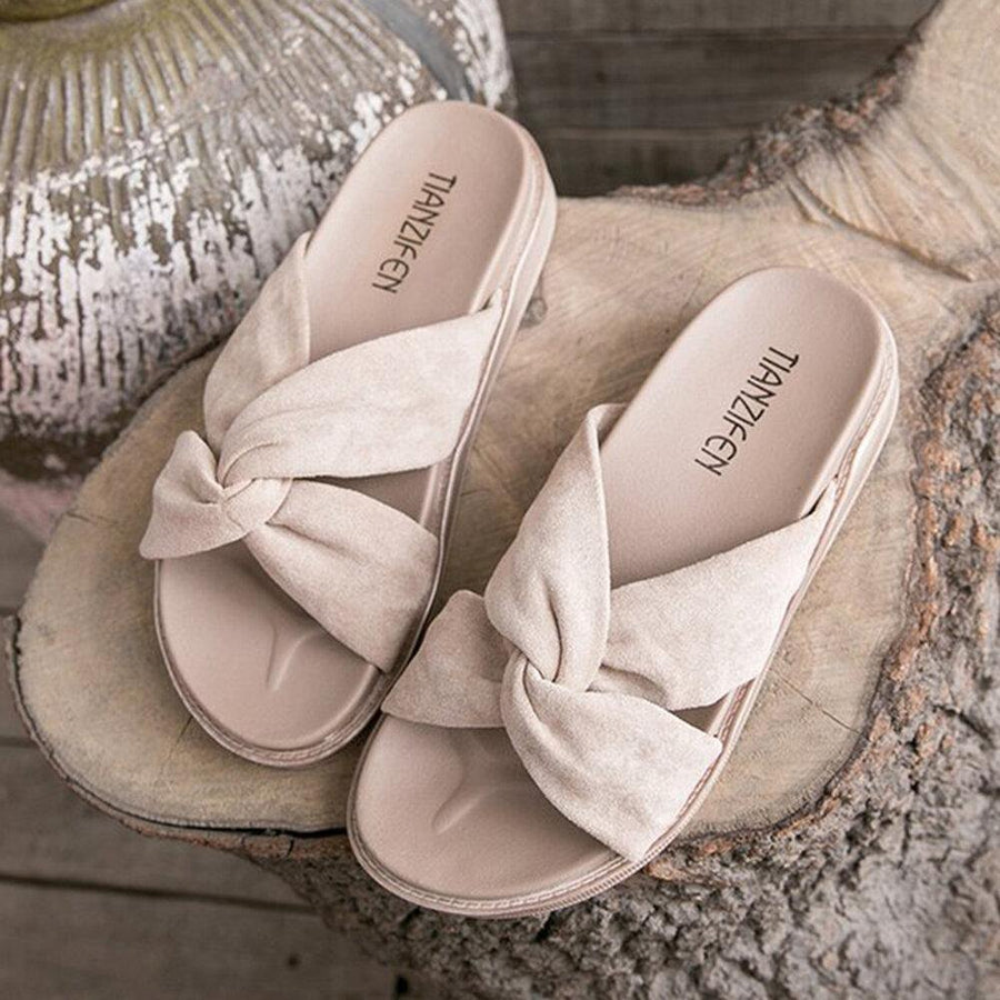 Women Cross Strap Open Toe Comfy Home Shoes Slippers - Trendha