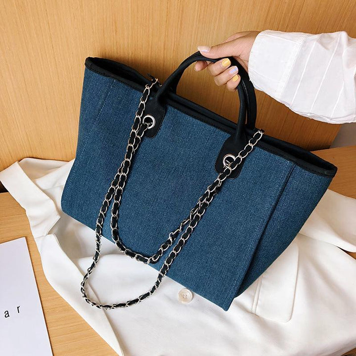 Simple Chain One-shoulder Diagonal Tote Bag - Trendha