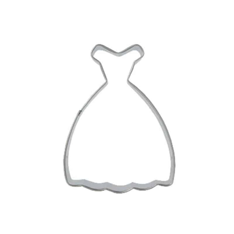 Dress Shaped Cookie Cutter in Silver