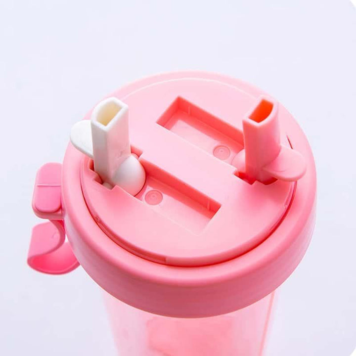 Dual-Use Water Bottle with Straws - Trendha