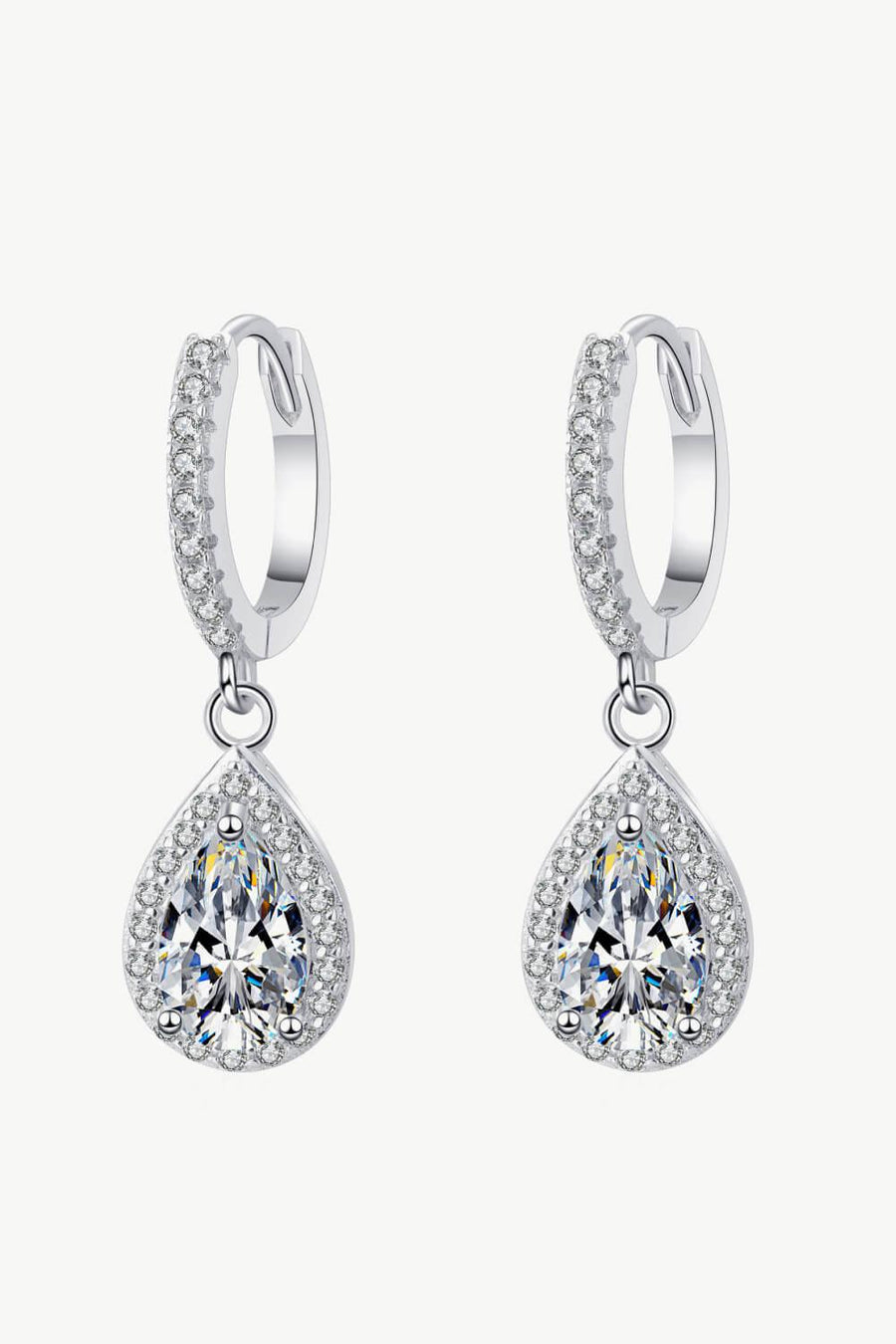 Moissanite Teardrop Earrings - Trendha