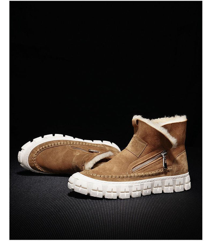 New Fur One Boot Men's Leather Wool And Fleece - Trendha