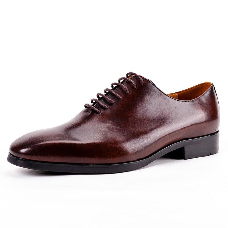 Formal Business Leather Shoes Men's Leather Black Pointed Toe Oxford - Trendha