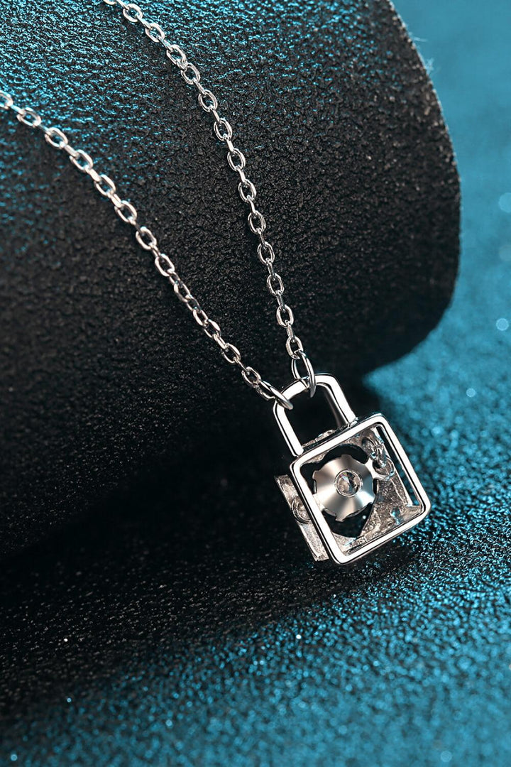Moissanite Lock Pendant Necklace - Trendha