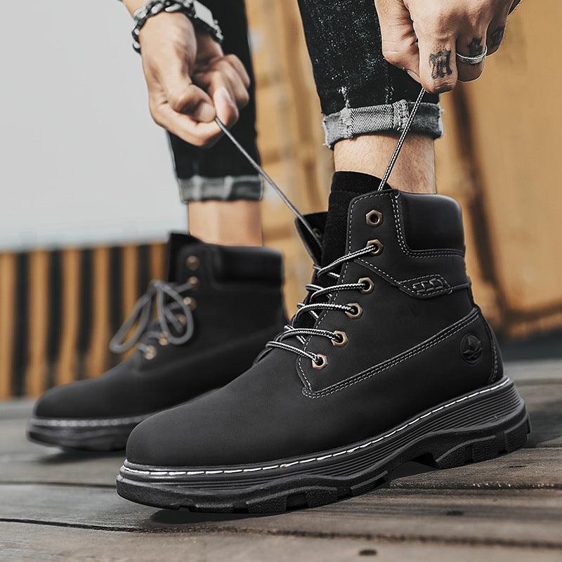 Autumn And Winter High-top Martin Boots Leather - Trendha