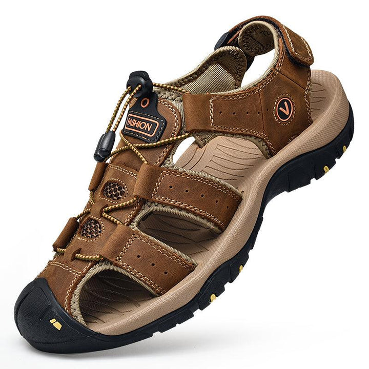 Sandals Men's Trendy Leather Toe Slippers Outdoor Sports Casual Shoes - Trendha