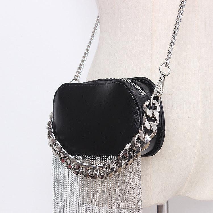 Small Round Bag Oval Chain Portable Messenger Mobile Phone Bag - Trendha