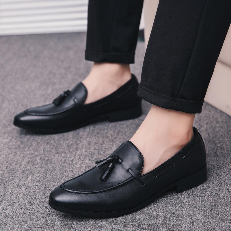 Tassel Men's Shoes Korean Style Shaved Leather Retro Pointed Toe Shoes - Trendha