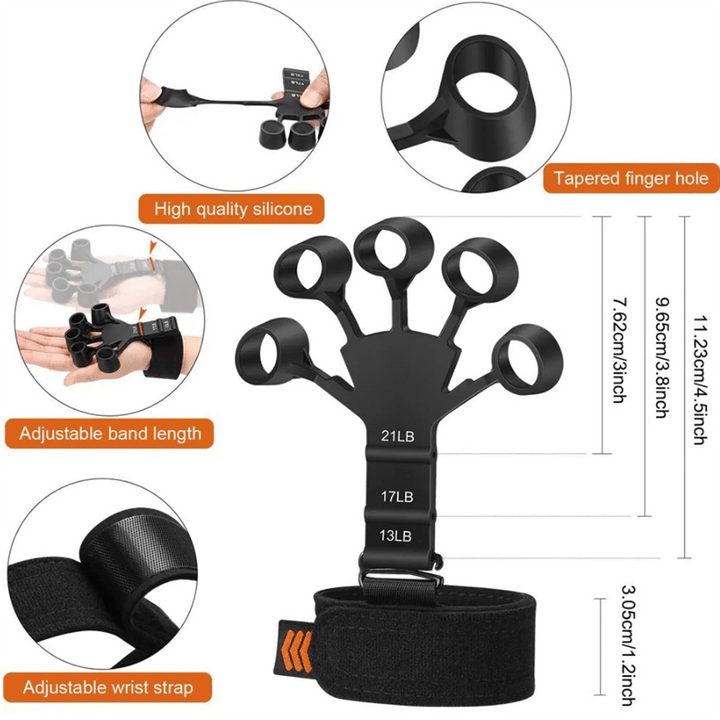 Silicone Grip Device Finger Exercise Stretcher Finger Gripper Strength Trainer Strengthen Rehabilitation Training - Trendha